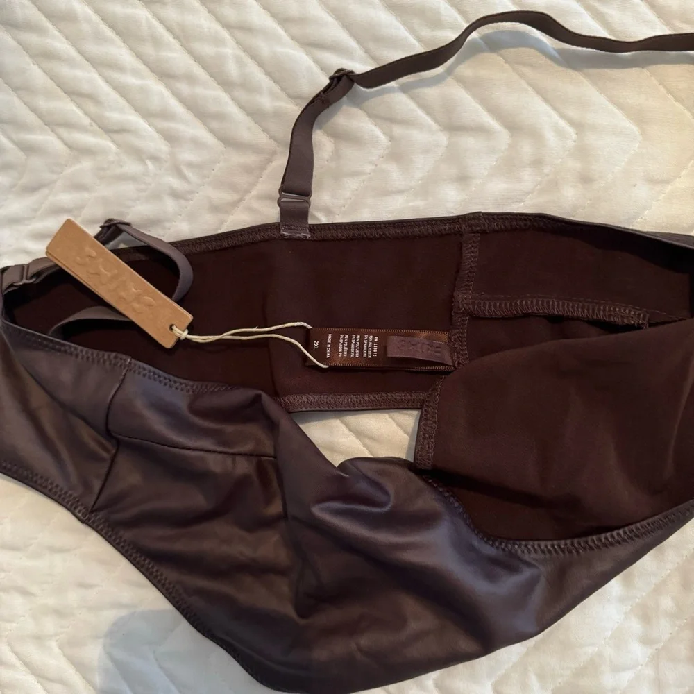 Skims Wet Jersey Scoop Bralette Cocoa Brown 2XL NEW WITH TAGS - Picture 3 of 8